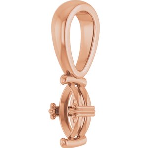 10K Rose Gold 6x3 mm Marquise Pendant Mounting – image 4