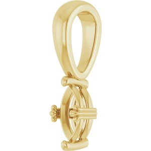 10K Yellow Gold 6x3 mm Marquise Pendant Mounting – image 4