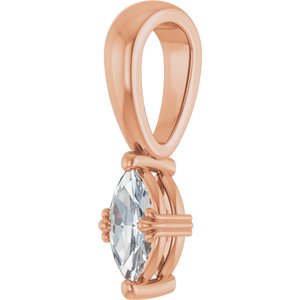 18K Rose Gold 6x3 mm Marquise Pendant Mounting – image 3