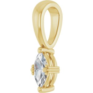 10K Yellow Gold 6x3 mm Marquise Pendant Mounting – image 3