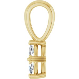 18K Yellow Gold 6x3 mm Marquise Pendant Mounting – image 5