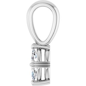 18K White Gold 6x3 mm Marquise Pendant Mounting – image 5