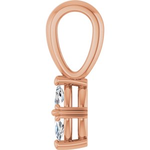 10K Rose Gold 6x3 mm Marquise Pendant Mounting – image 5