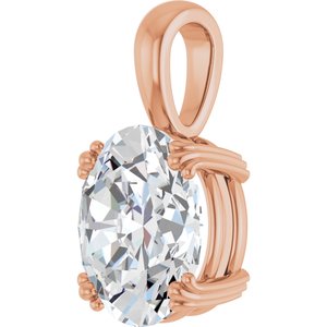 14K Rose Gold 12x10 mm Oval Pendant Mounting – image 3