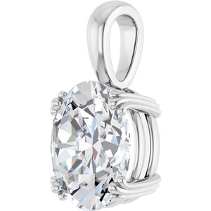 10K White Gold 12x10 mm Oval Pendant Mounting – image 3