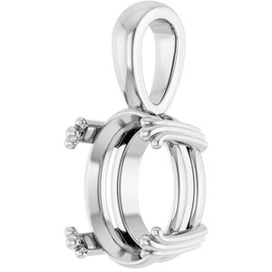 Platinum 12x10 mm Oval Pendant Mounting – image 4