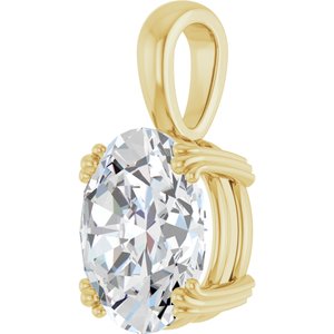 10K Yellow Gold 12x10 mm Oval Pendant Mounting – image 3
