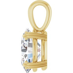 14K Yellow Gold 12x10 mm Oval Pendant Mounting – image 5