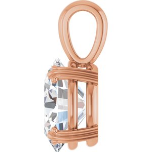 10K Rose Gold 12x10 mm Oval Pendant Mounting – image 5