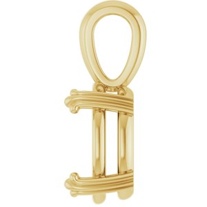 18K Yellow Gold 12x10 mm Oval Pendant Mounting – image 6