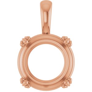14K Rose Gold 13 mm Round Pendant Mounting – image 2