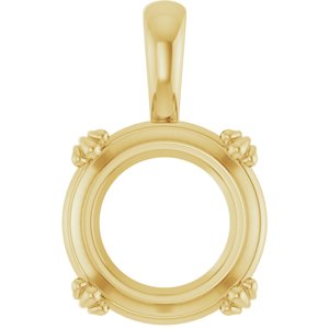 14K Yellow Gold 13 mm Round Pendant Mounting – image 2