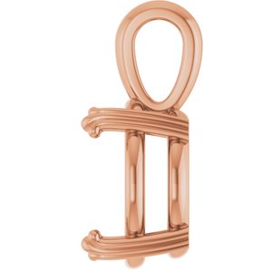 14K Rose Gold 13 mm Round Pendant Mounting – image 6