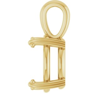 18K Yellow Gold 13 mm Round Pendant Mounting – image 6