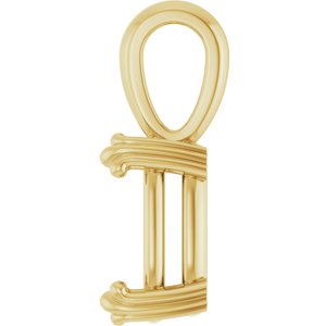 10K Yellow Gold 11x9 mm Elongated Cushion Pendant Mounting – image 6