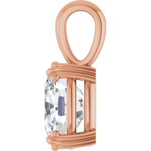 18K Rose Gold 11x9 mm Elongated Cushion Pendant Mounting – image 5