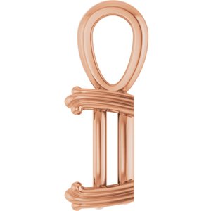 18K Rose Gold 11x9 mm Elongated Cushion Pendant Mounting – image 6