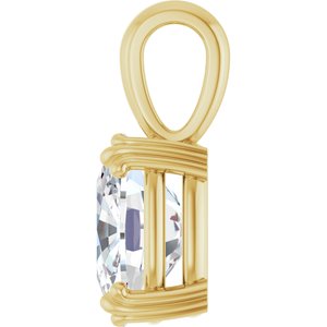 14K Yellow Gold 11x9 mm Elongated Cushion Pendant Mounting – image 5