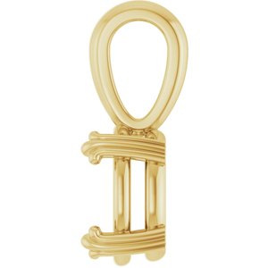18K Yellow Gold 9x7 mm Oval Pendant Mounting – image 6