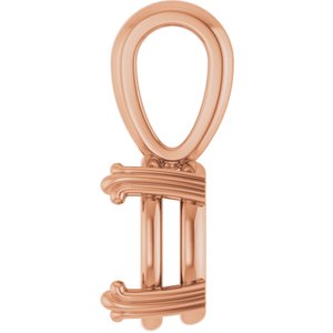 14K Rose Gold 9x7 mm Oval Pendant Mounting – image 6