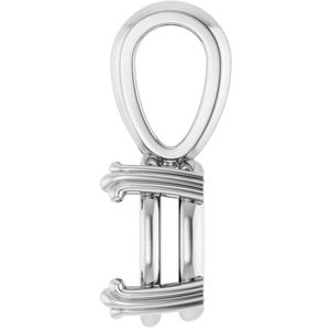 18K White Gold 9x7 mm Oval Pendant Mounting – image 6