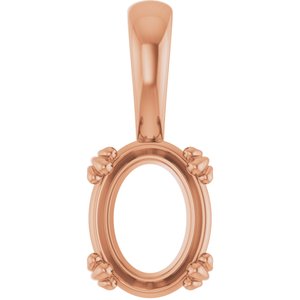 10K Rose Gold 9x7 mm Oval Pendant Mounting – image 2