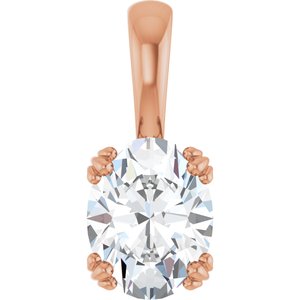 18K Rose Gold 9x7 mm Oval Pendant Mounting
