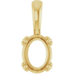 18K Yellow Gold 9x7 mm Oval Pendant Mounting – image 2