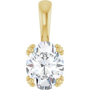 14K Yellow Gold 9x7 mm Oval Pendant Mounting