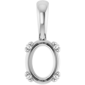 Sterling Silver 9x7 mm Oval Pendant Mounting – image 2