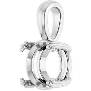 14K White Gold 10 mm Round Pendant Mounting – image 4