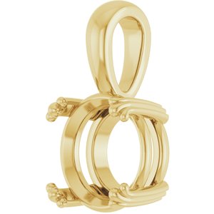 10K Yellow Gold 10 mm Round Pendant Mounting – image 4