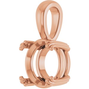 14K Rose Gold 10 mm Round Pendant Mounting – image 4
