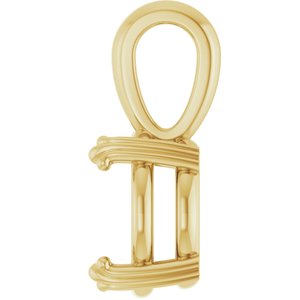 14K Yellow Gold 10 mm Round Pendant Mounting – image 6