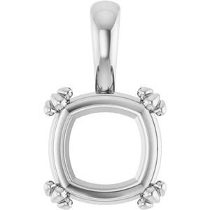 Continuum Sterling Silver 10x10 mm Cushion Pendant Mounting – image 2