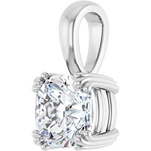 Continuum Sterling Silver 7.5x7.5 mm Cushion Pendant Mounting – image 3