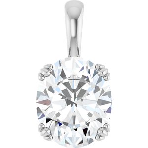 10K White Gold 12x10 mm Oval Pendant Mounting