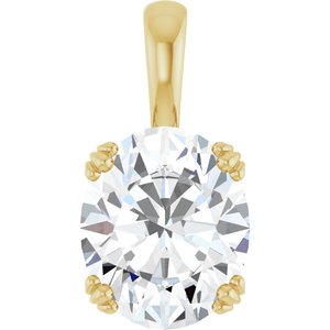 18K Yellow Gold 12x10 mm Oval Pendant Mounting