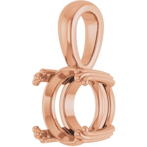 10K Rose Gold 9.4 mm Round Pendant Mounting – image 4