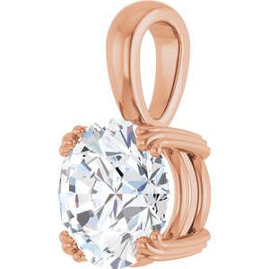 18K Rose Gold 9.4 mm Round Pendant Mounting – image 3