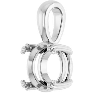 14K White Gold 9.4 mm Round Pendant Mounting – image 4