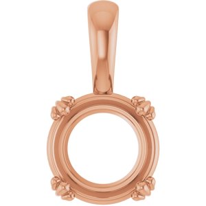 10K Rose Gold 9.4 mm Round Pendant Mounting – image 2