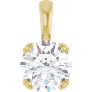 14K Yellow Gold 9.4 mm Round Pendant Mounting