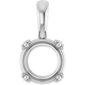 Sterling Silver 9.4 mm Round Pendant Mounting – image 2