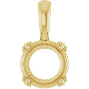 18K Yellow Gold 9.4 mm Round Pendant Mounting – image 2