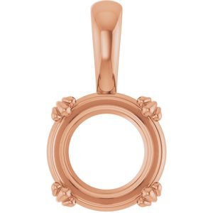 10K Rose Gold 10 mm Round Pendant Mounting – image 2