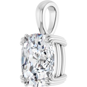 18K White Gold 12x10 mm Elongated Cushion Pendant Mounting – image 3