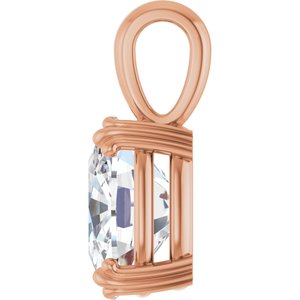 10K Rose Gold 12x10 mm Elongated Cushion Pendant Mounting – image 5