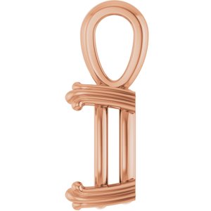 10K Rose Gold 12x10 mm Elongated Cushion Pendant Mounting – image 6