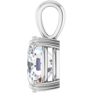 18K White Gold 12x10 mm Elongated Cushion Pendant Mounting – image 5